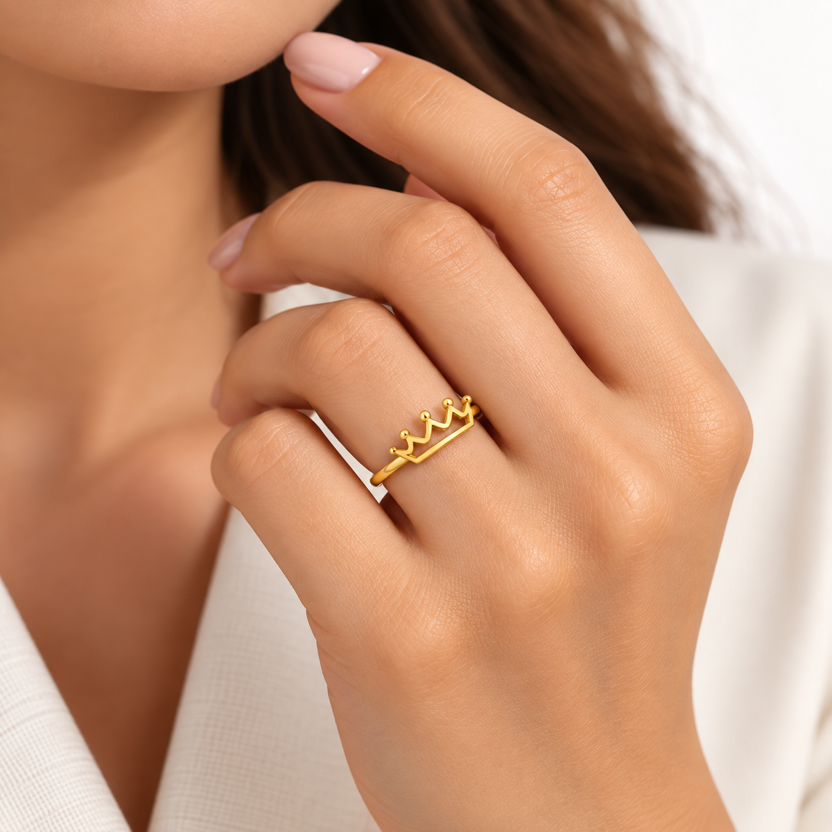 Gold Crown Ring 18KT - FKJRN18KU2099