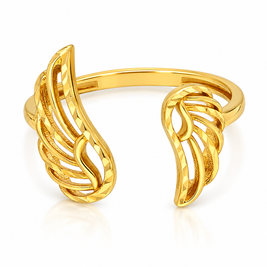 Gold Wings Shaped Ring 18KT - FKJRN18KU2100