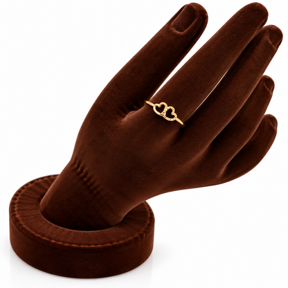 Gold Twin Hearts Ring 18KT - FKJRN18KU2103