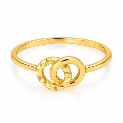 Gold Round Shaped Ring 18KT - FKJRN18KU2107