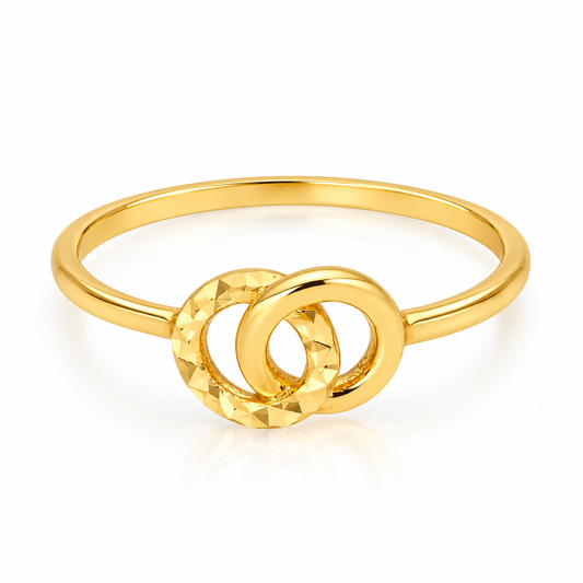 Gold Round Shaped Ring 18KT - FKJRN18KU2107