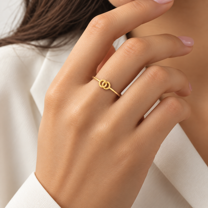 Gold Round Shaped Ring 18KT - FKJRN18KU2107