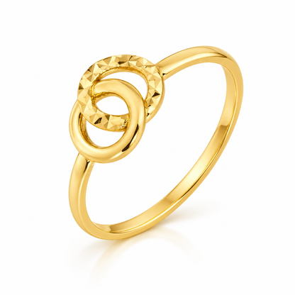 Gold Round Shaped Ring 18KT - FKJRN18KU2107