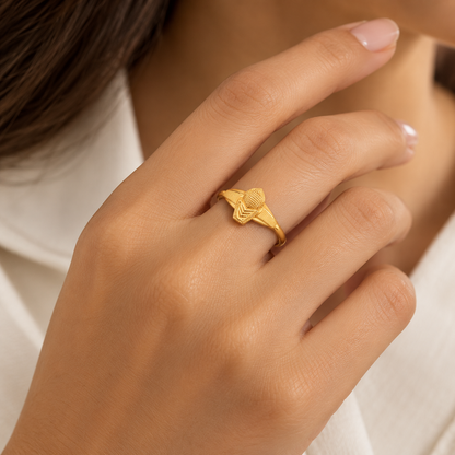 Gold Heart Ring in 18KT - FKJRN18K2686