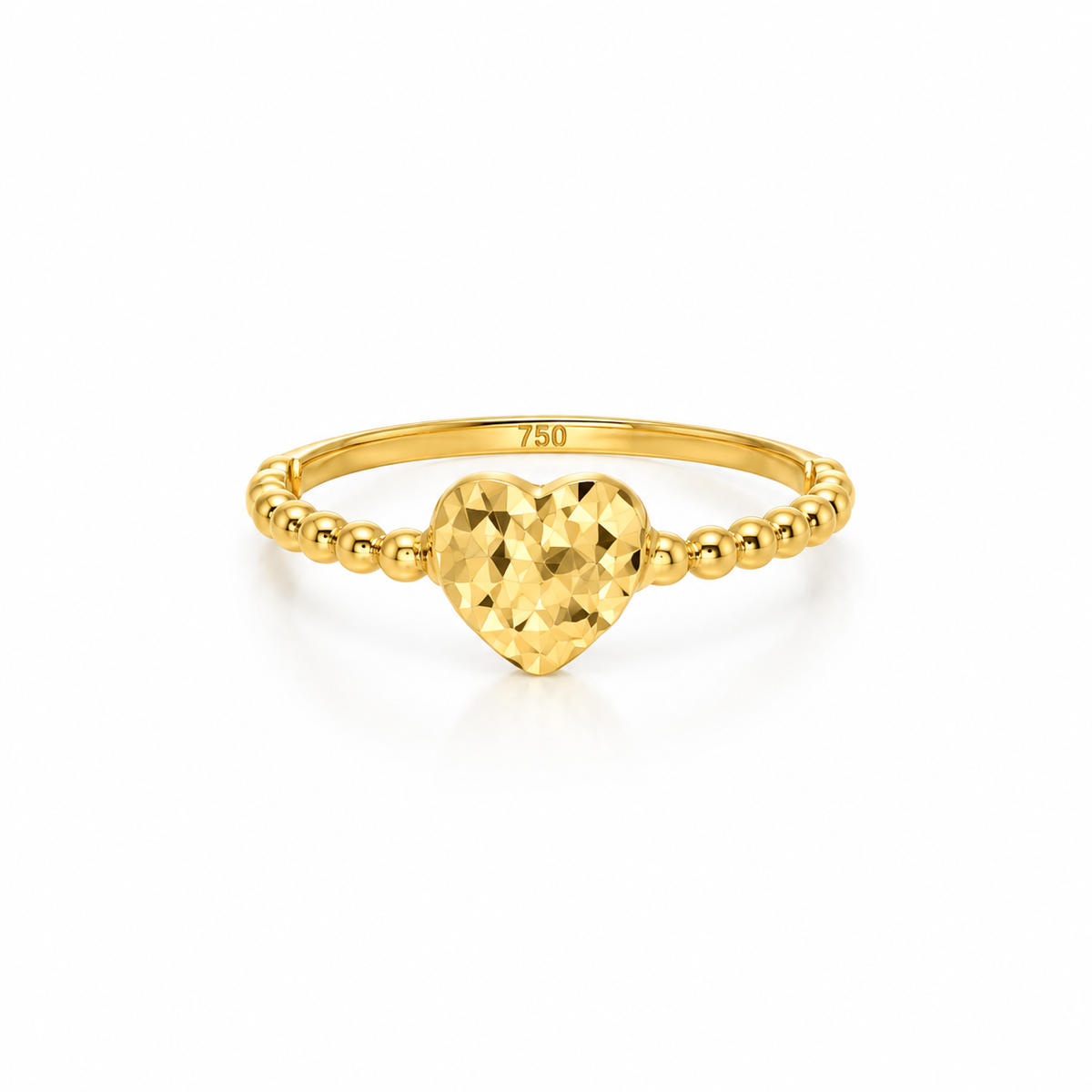 Gold Heart Shaped Ring 18KT - FKJRN18KU6136