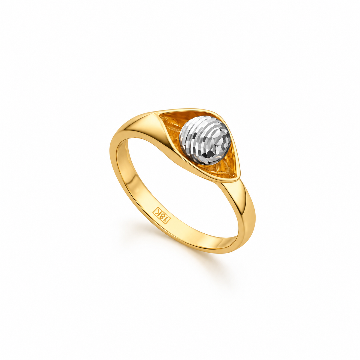 Gold Solitaire Ring 18KT - FKJRN18KU6137