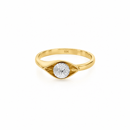 Gold Solitaire Ring 18KT - FKJRN18KU6137