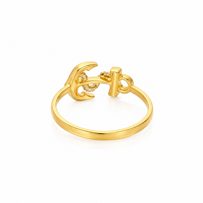 Gold Anchor Shaped Ring 18KT - FKJRN18KU6138