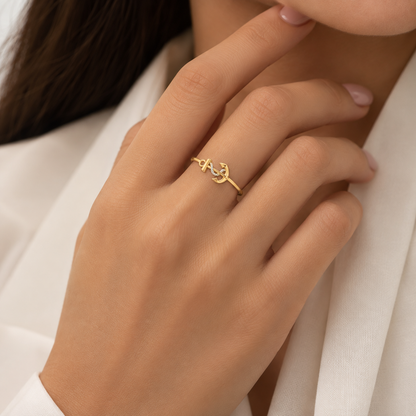 Gold Anchor Shaped Ring 18KT - FKJRN18KU6138