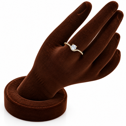 Gold Solitaire Ring 18KT - FKJRN18KU6373