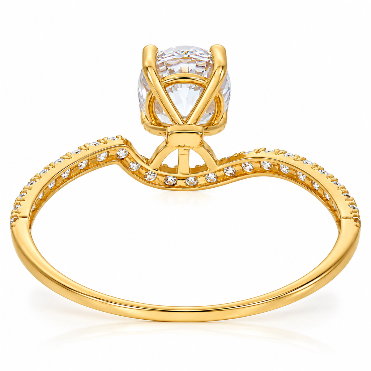 Gold Solitaire Ring 18KT - FKJRN18KU6373