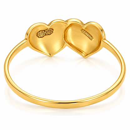 Gold Twin Heart Shaped Ring 18KT - FKJRN18KU6377