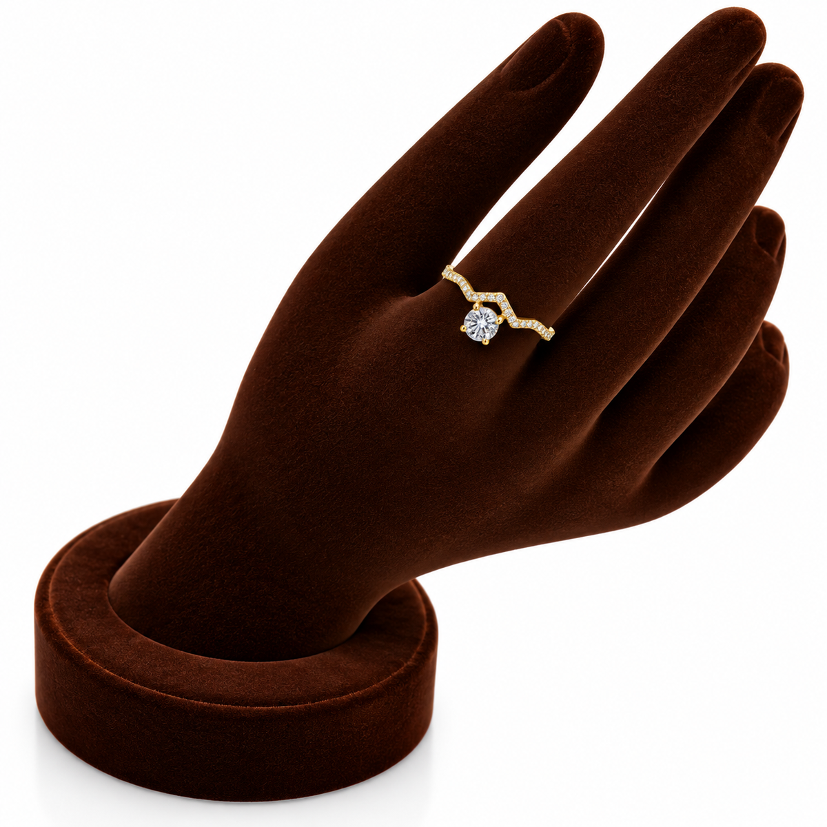 Gold Solitaire Ring 18KT - FKJRN18KU6380