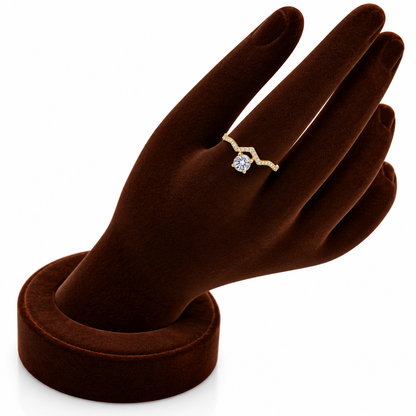 Gold Solitaire Ring 18KT - FKJRN18KU6380