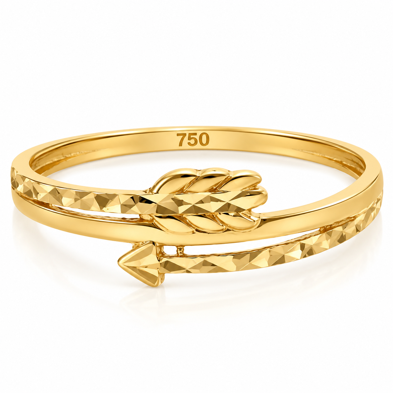 Gold Arrow Shaped Ring 18KT - FKJRN18KU6382