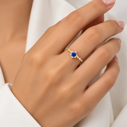Gold Solitaire Ring 18KT - FKJRN18KU6388