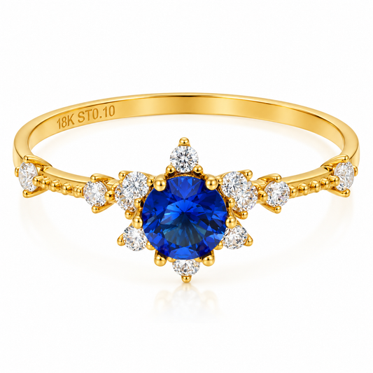 Gold Solitaire Ring 18KT - FKJRN18KU6388