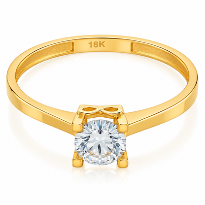 Gold Solitaire Ring 18KT - FKJRN18KU6390