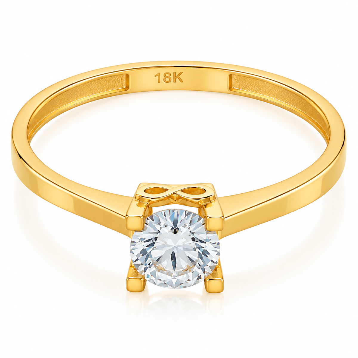 Gold Solitaire Ring 18KT - FKJRN18KU6376