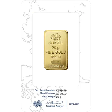 Pamp Suisse Rosa 20 Grams Gold Bar 24KT - FKJGBR24K2720