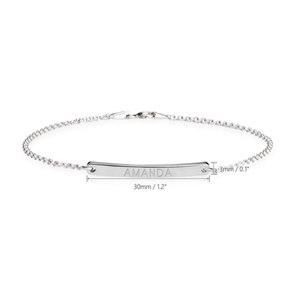 Gold & Silver Personalized Skinny Bar Bracelet - FKJBRLU6265