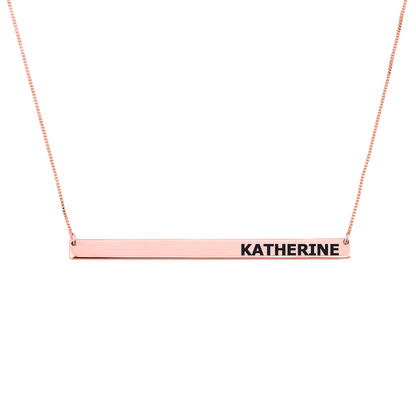 Gold & Silver Personalized Skinny Bar Necklace - FKJNKLU6184