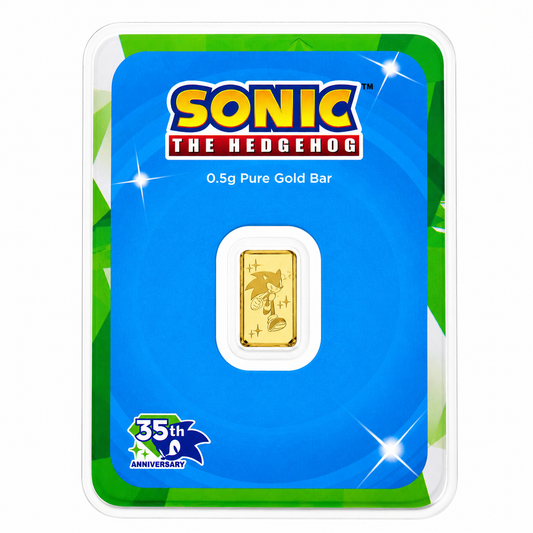 Sega Sonic The Hedgehog 0.5 Gram Gold Bar 24KT - FKJGBR24K7028