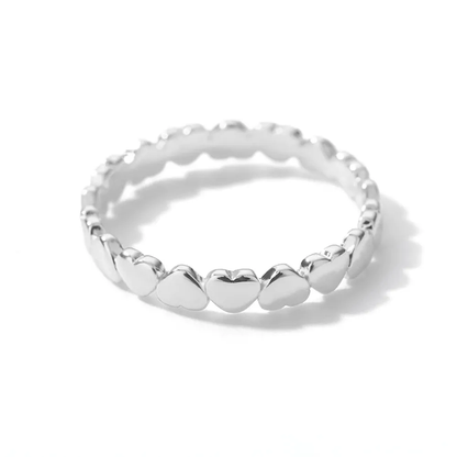 Gold & Silver Personalized Tiny Heart Stackable Ring - FKJRNU6233