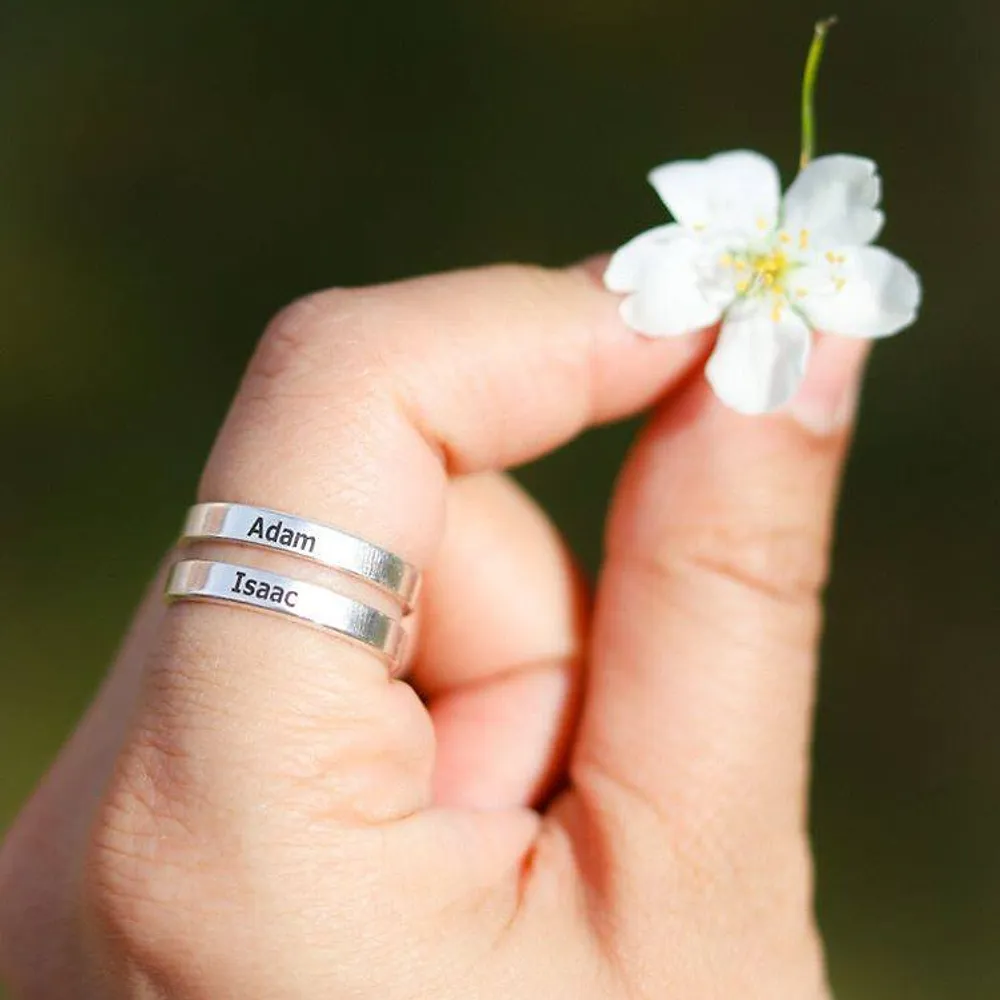 Gold & Silver Personalized Two Name Ring - FKJRNU6230