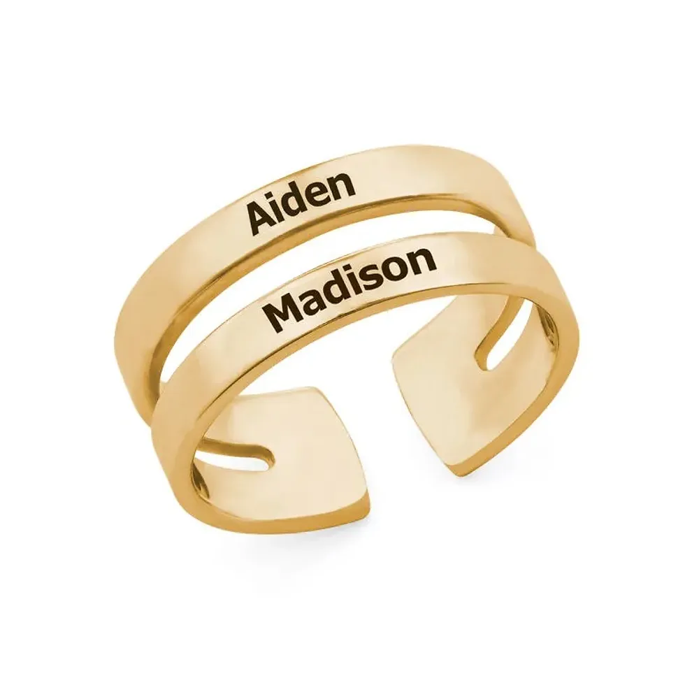 Gold & Silver Personalized Two Name Ring - FKJRNU6230