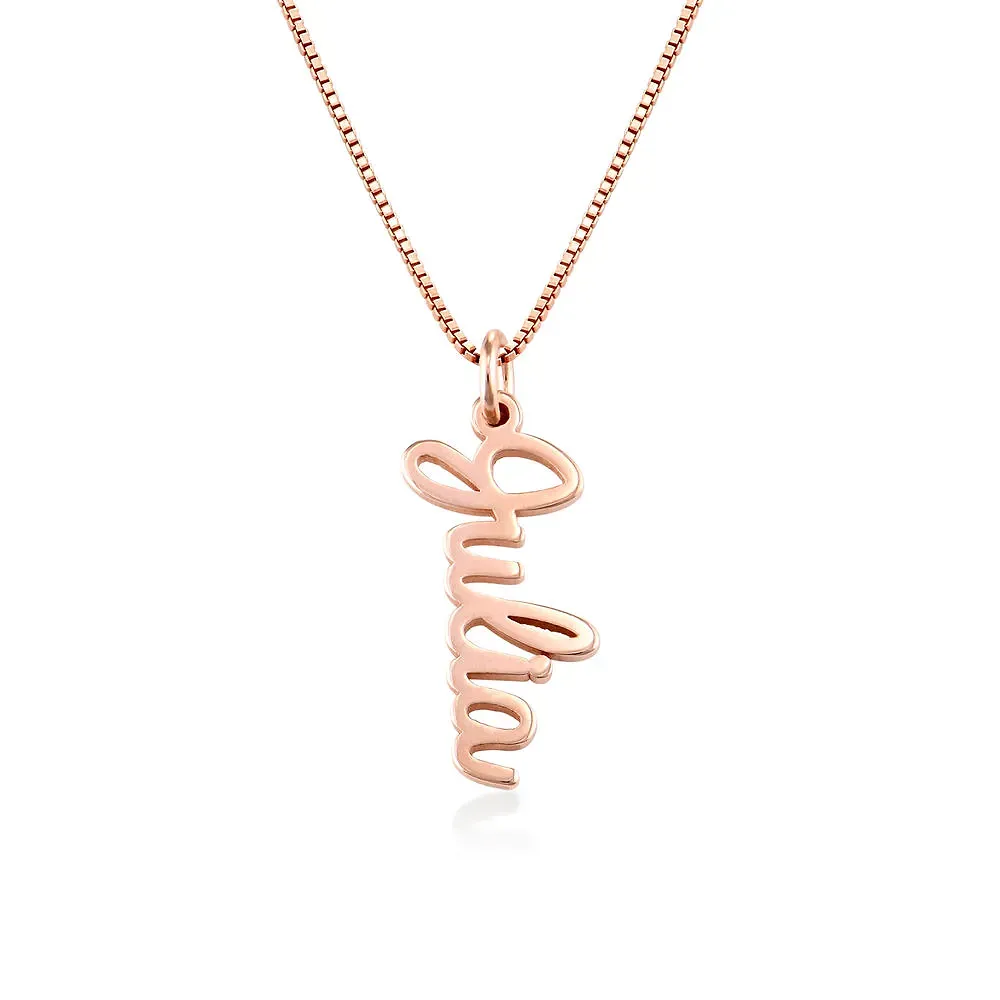 Silver 925 Personalized Vertical Name Necklace - FKJNKLSLU6180
