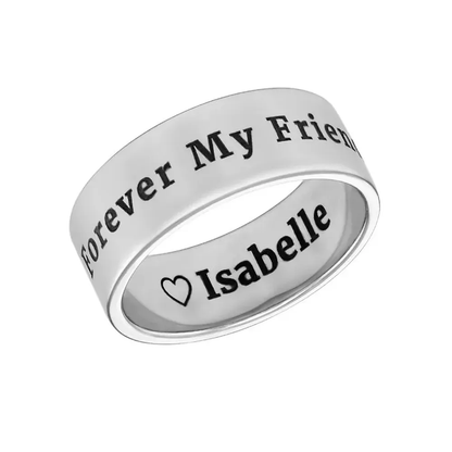 Gold & Silver Personalized Wide Engraved Band Ring - FKJRNU6228