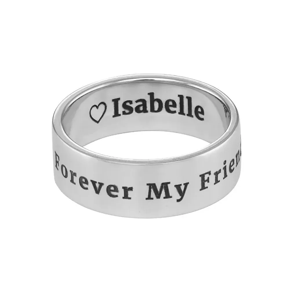 Gold & Silver Personalized Wide Engraved Band Ring - FKJRNU6228