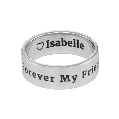 Gold & Silver Personalized Wide Engraved Band Ring - FKJRNU6228