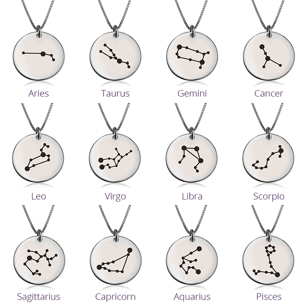 Gold & Silver Personalized Zodiac Constellation Necklace - FKJNKLU6204