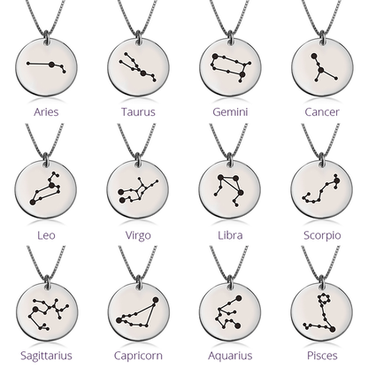 Gold & Silver Personalized Zodiac Constellation Necklace - FKJNKLU6204