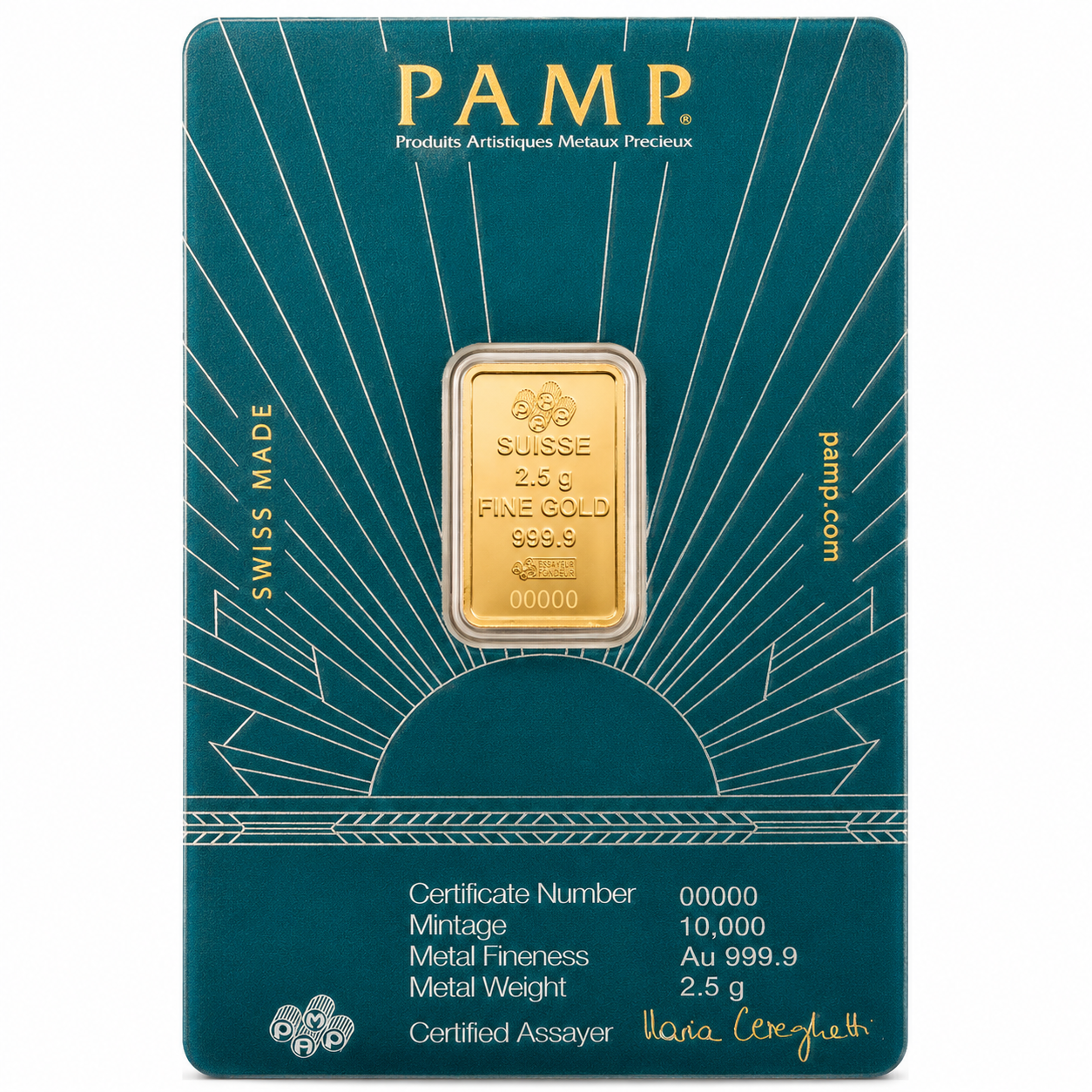 PAMP Suisse Lady of Liberty 2.5 Gram Gold Bar 24KT - FKJGBR24K6955