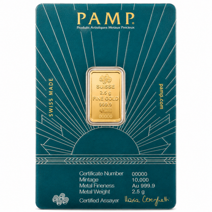 PAMP Suisse Lady of Liberty 2.5 Gram Gold Bar 24KT - FKJGBR24K6955