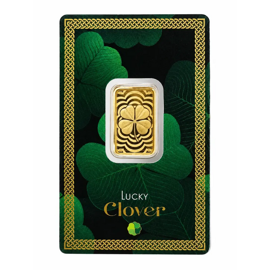 PAMP Suisse 5 Grams Lucky Charm Four-Leaf Clover Pure Gold Bar 24KT - FKJGBR24K7060