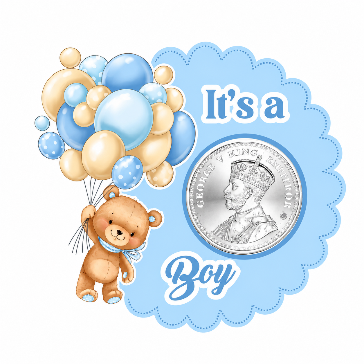 It's a Boy 10 Grams Silver Coin Acrylic Packing - FKJCONSL6999