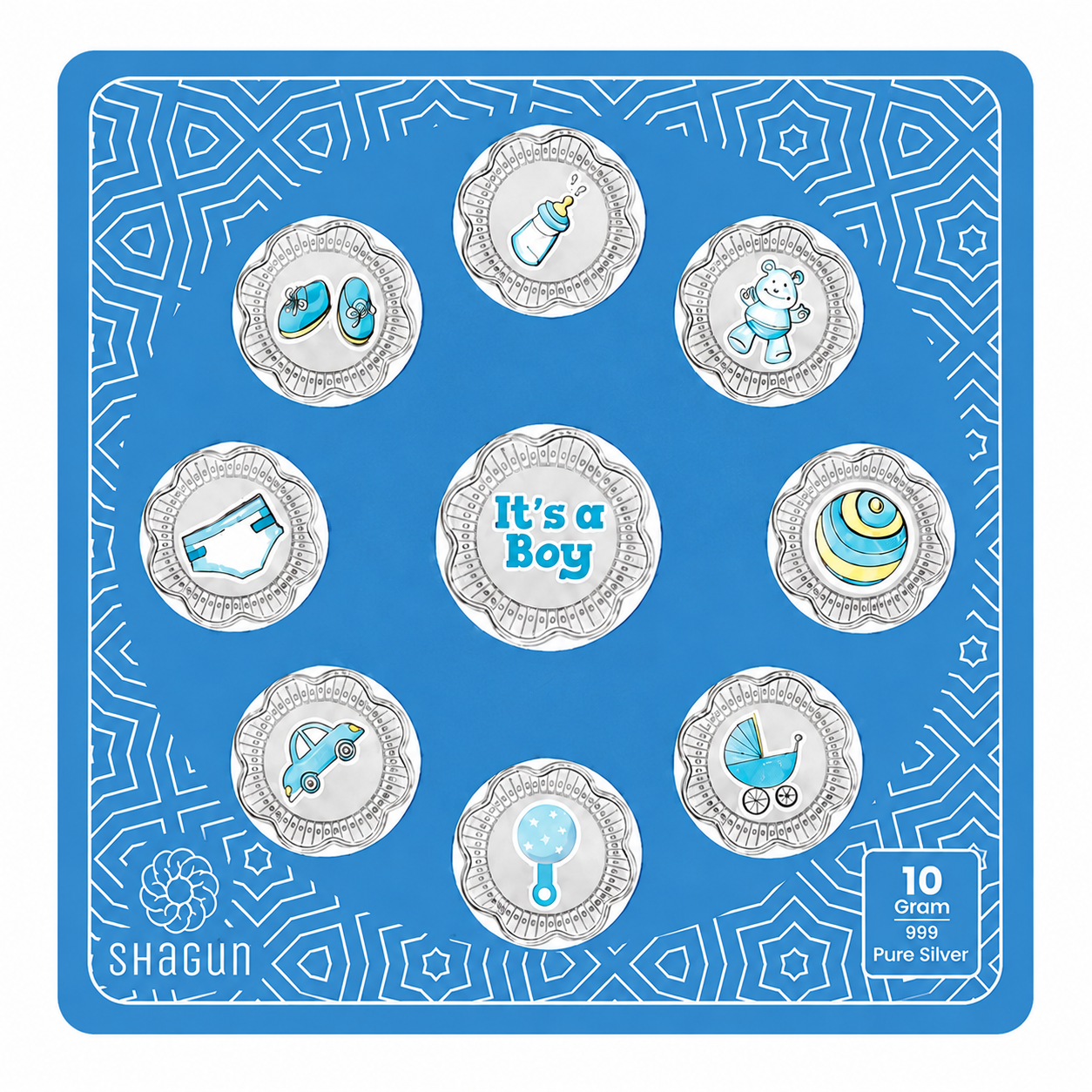 It's A Boy 10 Grams Silver Coin Box- FKJCONSL7010