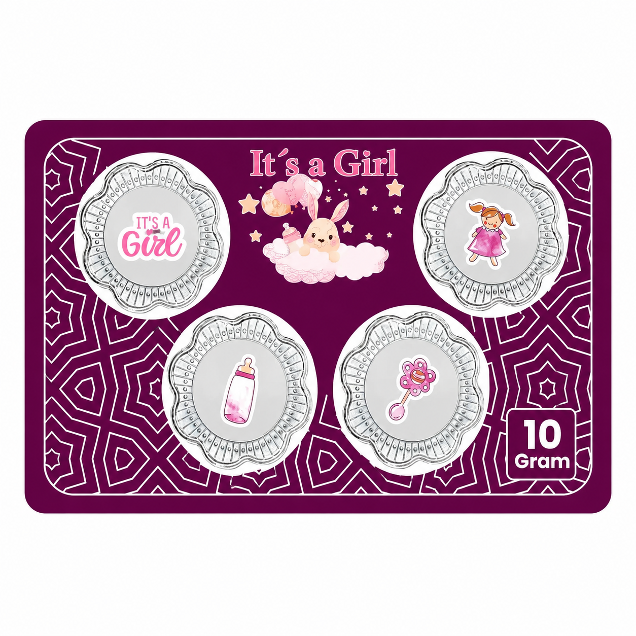 It's A Girl 10 Grams Silver Coin Small Box- FKJCONSL7014