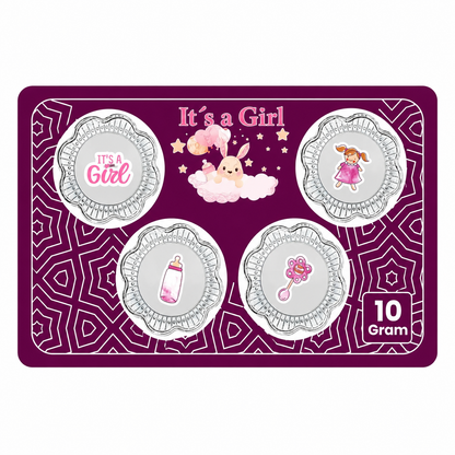 It's A Girl 10 Grams Silver Coin Small Box- FKJCONSL7014