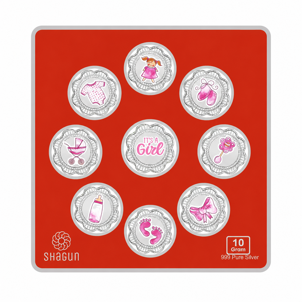 It's A Girl 10 Grams Silver Coin Box- FKJCONSL7011