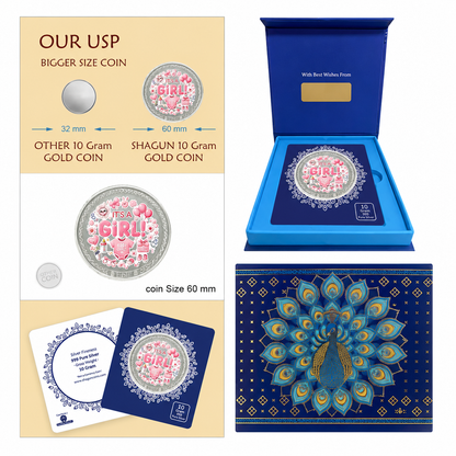 It's A Girl 10 Grams Colorized Silver Coin - FKJCONSL7021