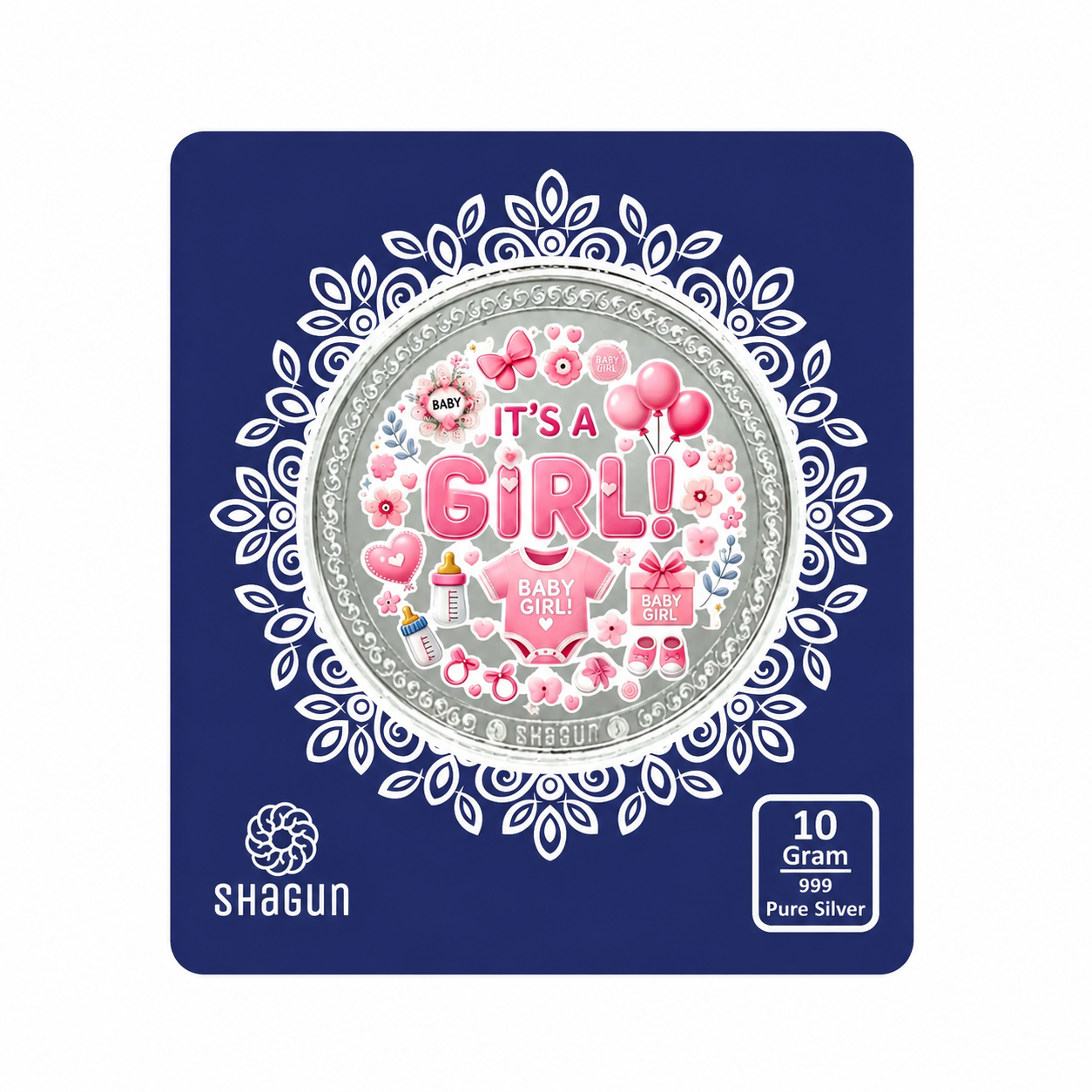 It's A Girl 10 Grams Colorized Silver Coin - FKJCONSL7021