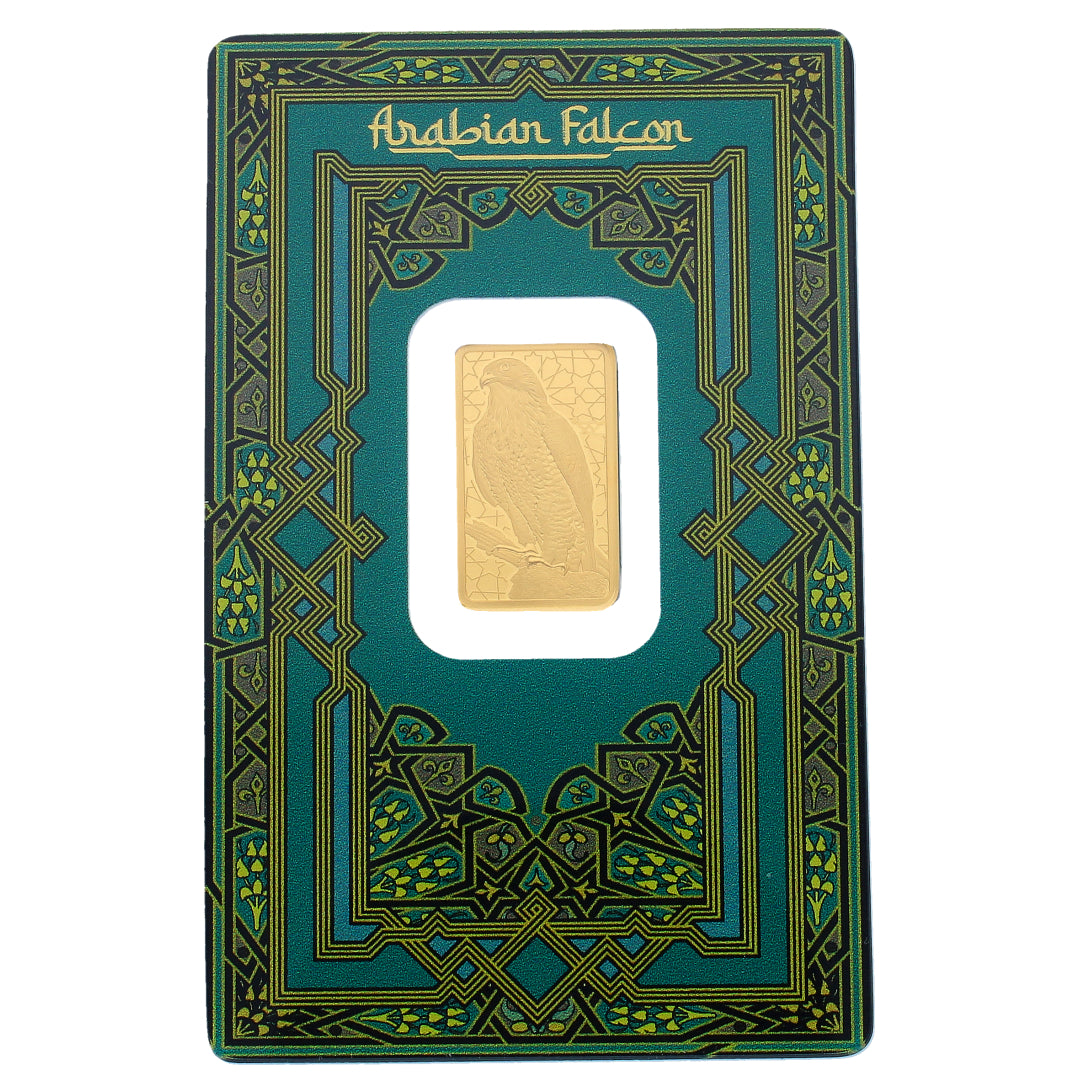 Pamp Suisse 5 Grams Arabian Falcon Gold Bar 24KT - FKJGBR24K2359
