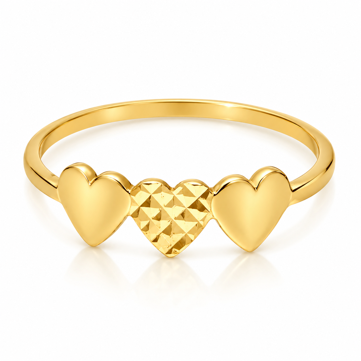 Gold Hearts Shaped Ring 18KT - FKJRN18KU2022