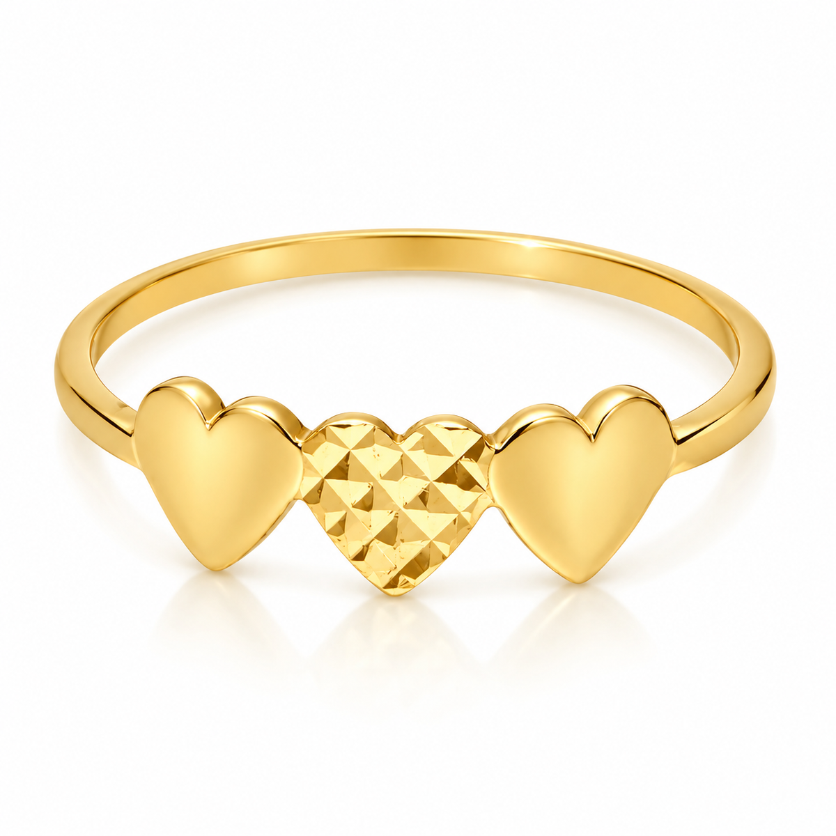 Gold Hearts Shaped Ring 18KT - FKJRN18KU2022
