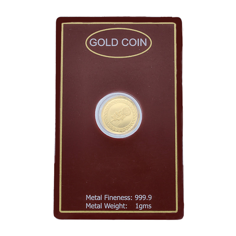 Gold 1 Gram Coin 24KT 999.9 Purity - FKJCON24KU4006